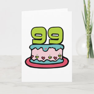Cartão Bolo de aniversário de 99 anos