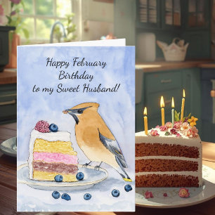 Cartão Bolo de Aniversário de Fevereiro Feliz para o Mari