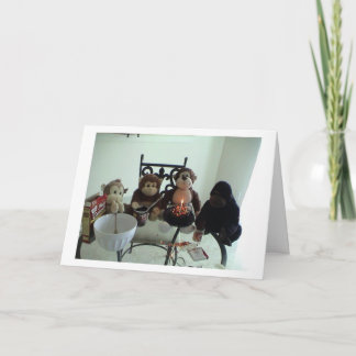 Cartão Bolo de aniversário do macaco