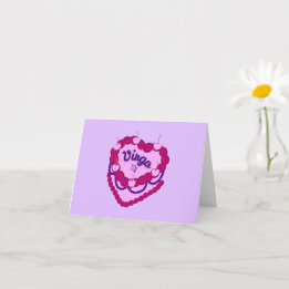 Cartão Bolo de Aniversário do Virgo Zodiac Pastel