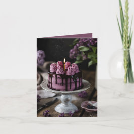 Cartão Bolo de aniversário elegante - Pequena Saudação