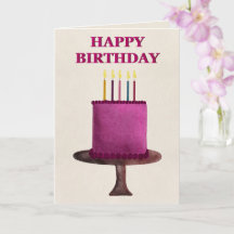 Bolo de Aniversário em Aquarela Feliz Aniversário