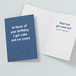 Cartão Bolo de aniversário engraçado feliz aniversário