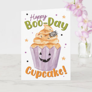 Cartão Bolo de Aniversário Feliz Boo-Day – Cupcake de Hal