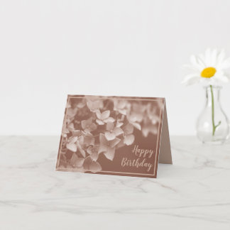 Cartão Bolo de Aniversário Floral Mocha Mousse
