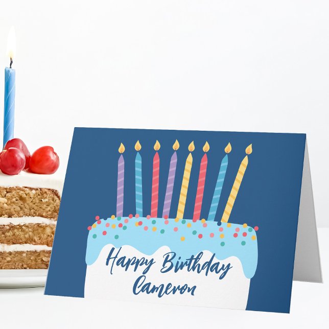 Cartão Bolo de Aniversário Personalizado da Moda (Criador carregado)