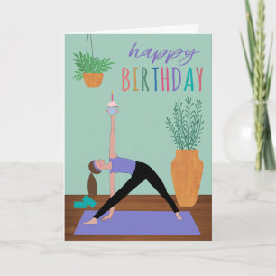 Cartão Bolo de Aniversário Yoga
