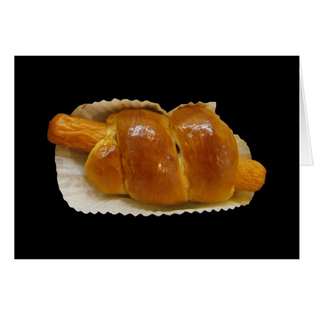 Cartão Bolo de Cachorro Quente... Comida do deserto asiát (Frente Horizontal)