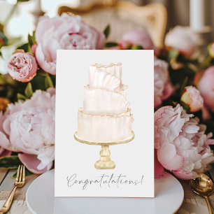 Cartão Bolo de Casamento de parabéns