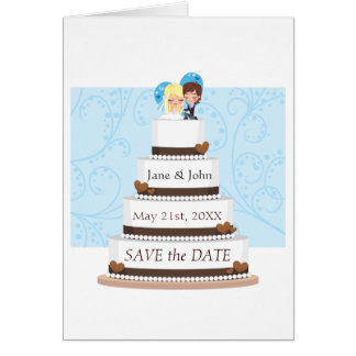 Cartão Bolo de casamento do chocolate