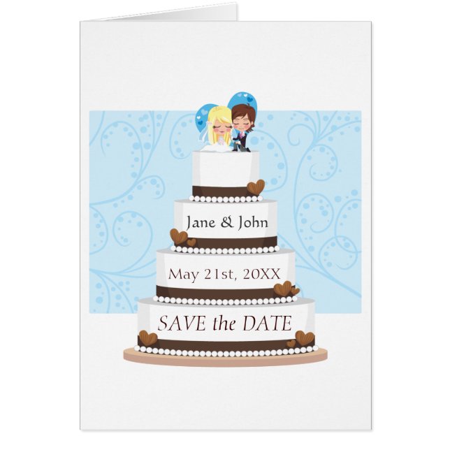 Cartão Bolo de casamento do chocolate (Frente)