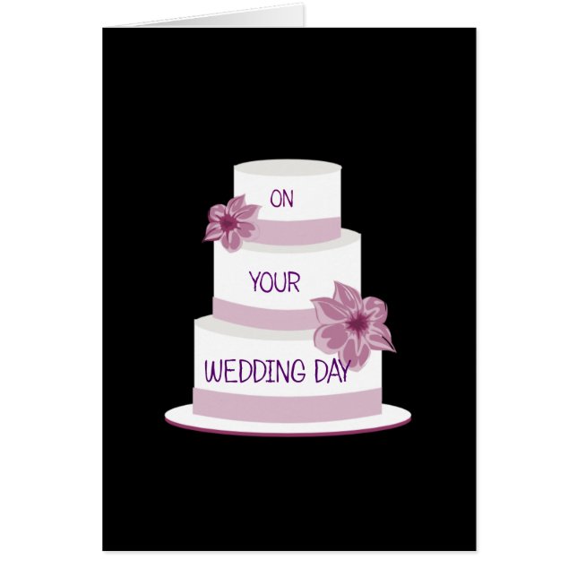 Cartão Bolo de Casamento Elegante (Frente)