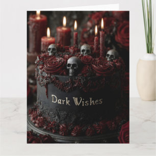 Cartão Bolo de Celebração Black Gothic Ornamentado