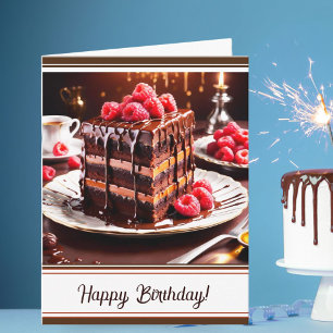Cartão Bolo de Chocolate e Caramelo Épico de Aniversário