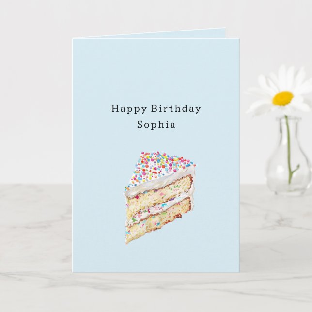 Cartão Bolo de Confetes de Aniversário  (Planta pequena)