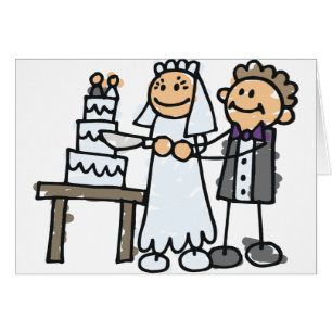 Cartão Bolo de fatia de noiva e de chão