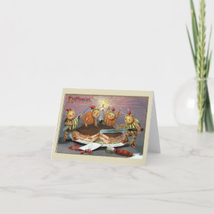 Cartão Bolo de Halloween com Cobertura de Chocolate Vinta