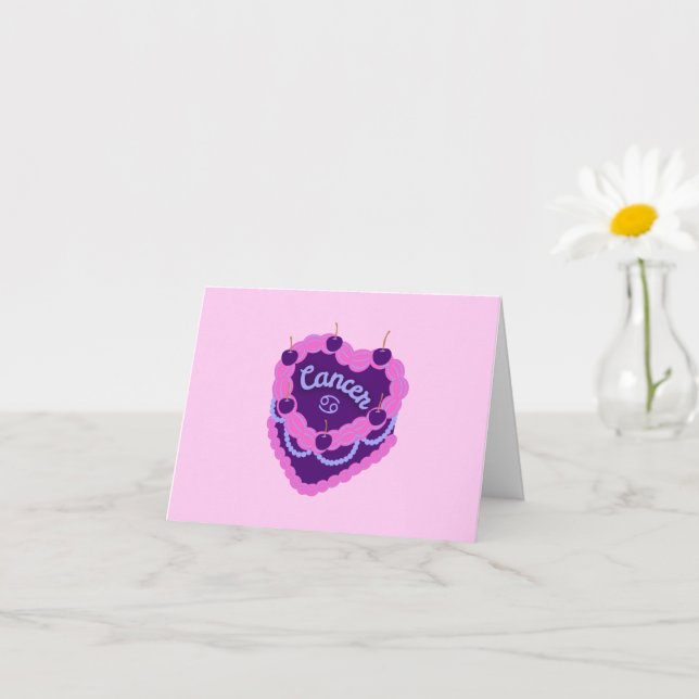 Cartão Bolo de Nascimento do Cardíaco Zodiac Pastel (Planta pequena)