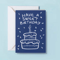 Bolo Desenhado à Mão com Vela Doce Aniversário