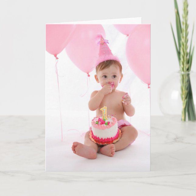 Cartão Bolo do primeiro aniversario (Frente)