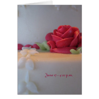 Cartão Bolo Elegante de Casamento com rosas rosa