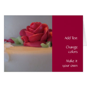 Cartão Bolo Elegante de Casamento com rosas rosa