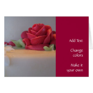 Cartão Bolo Elegante de Casamento com rosas rosa