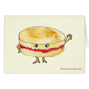 Cartão Bolo Engraçado Victoria Sponge Humor Cartoon Quirk