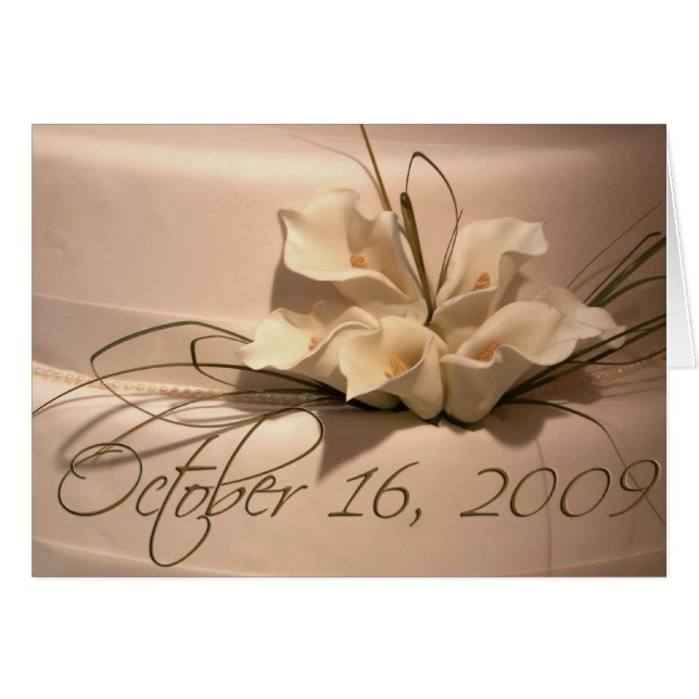 Cartão Bolo feito sob encomenda do lírio de Calla (Frente Horizontal)