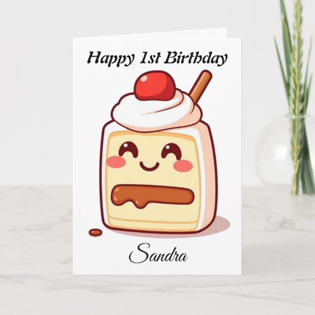 Cartão Bolo Feliz Aniversário (Frente)