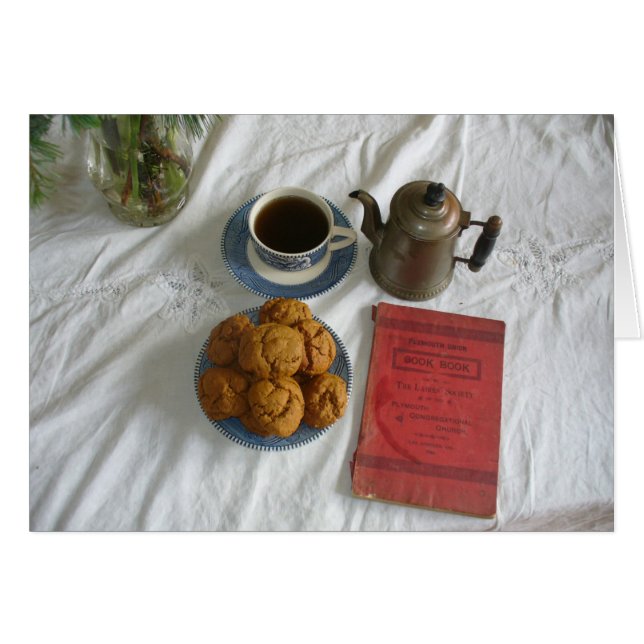 Cartão Bolos da gota do receita-Gengibre do biscoito do (Frente Horizontal)