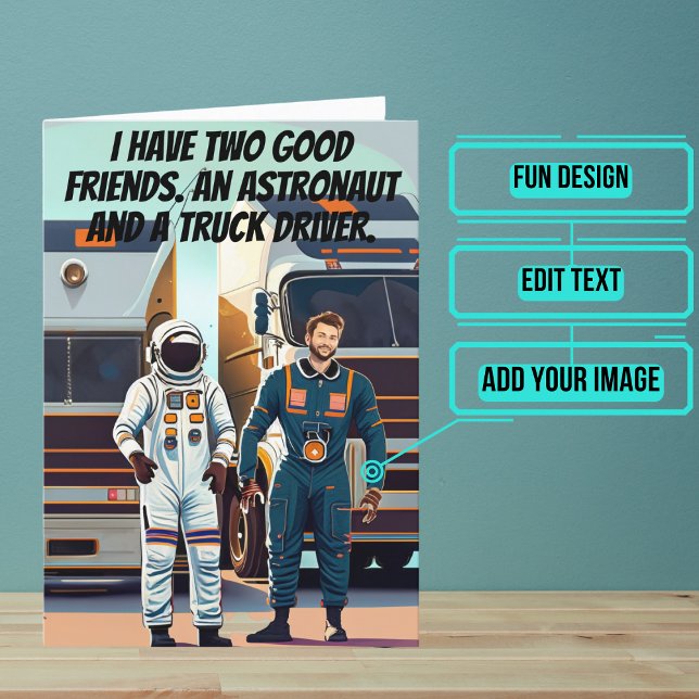 Cartão Bom Amigo Motorista De Caminhão Engraçado Aniversá (This fun card is specifically for the truck driver friend in your life.)