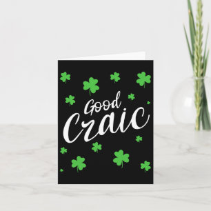 Cartão Bom Craic Diversão Gíria Irlandesa Trevos Dia de S