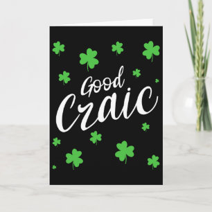 Cartão Bom Craic Diversão Gíria Irlandesa Trevos Dia de S