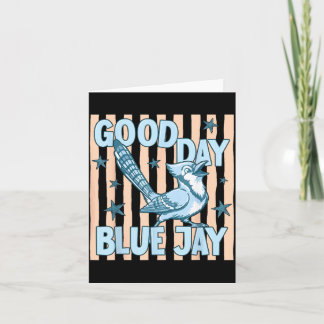 Cartão Bom Dia Azul Jay Fofo Gráfico Retro De Volta Para