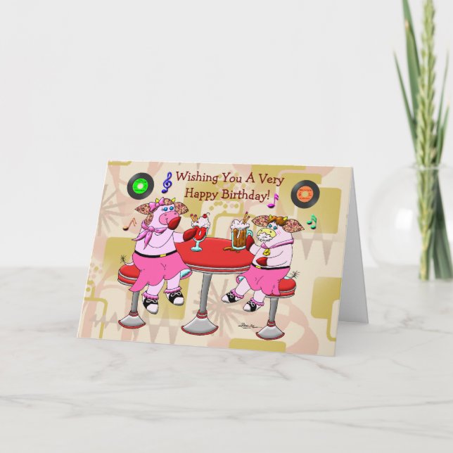 Cartão Bom e velho Aniversário Movido (Frente)