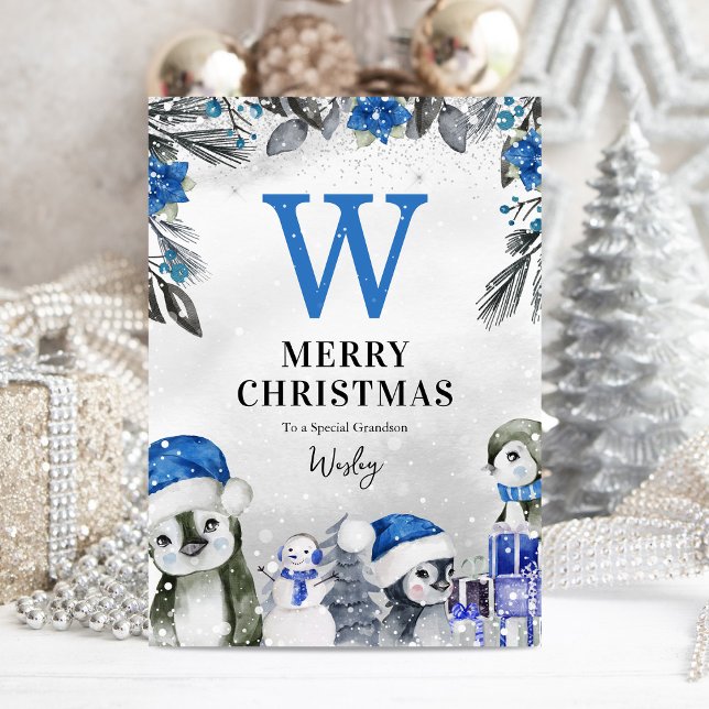 Cartão Bom Natal do neto Pinguim (Criador carregado)