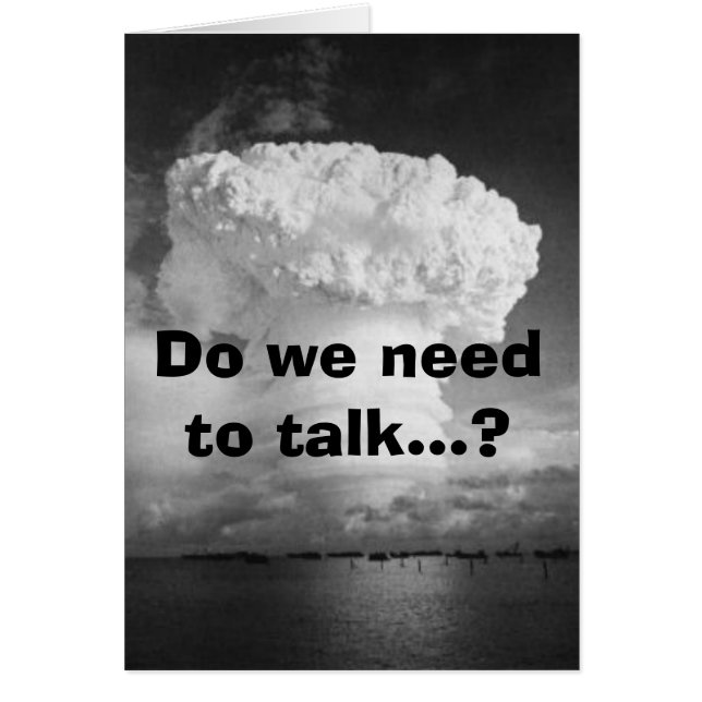 Cartão Bombardeio, precisamos conversar? (Frente)