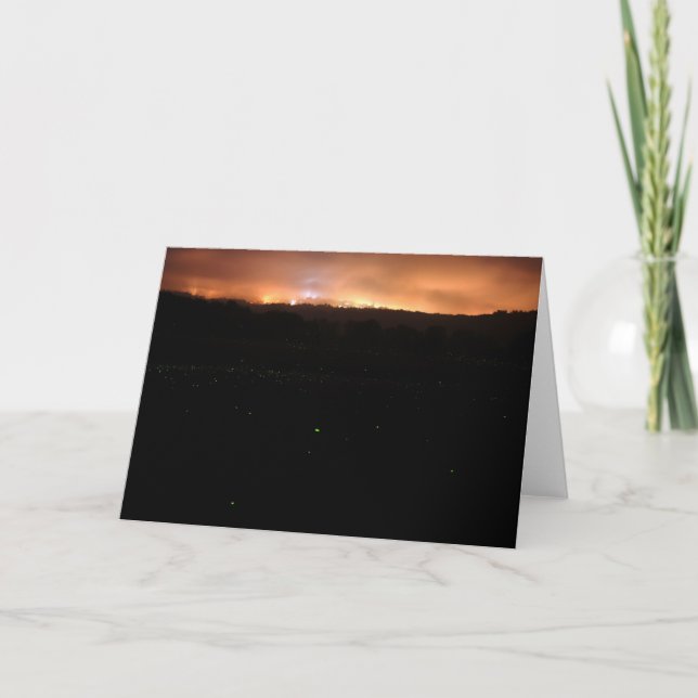 Cartão Bombas à noite (Frente)