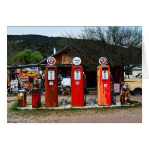 Cartão Bombas de gás do vintage em New mexico
