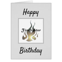 Bombeiro Flames Feliz Aniversário