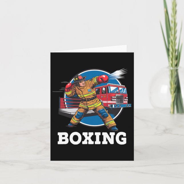 Cartão Bombeiro Jogando Boxão Bombeiro Esporte (Frente)