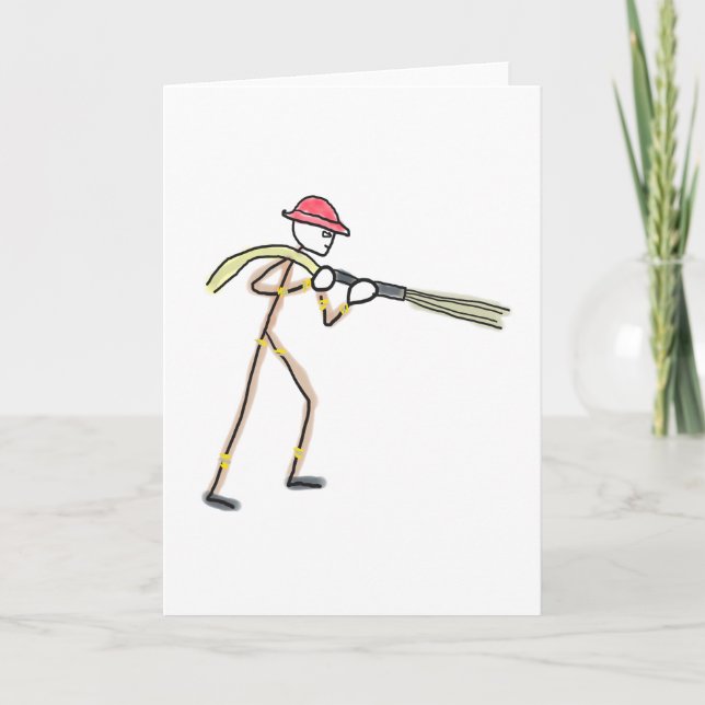 Cartão Bombeiro Stickman (Frente)