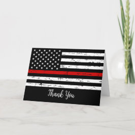 Cartão Bombeiros Thin Red Line - Muito Obrigado