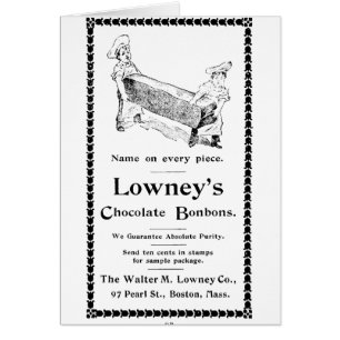 Cartão Bombons do chocolate de Lowney