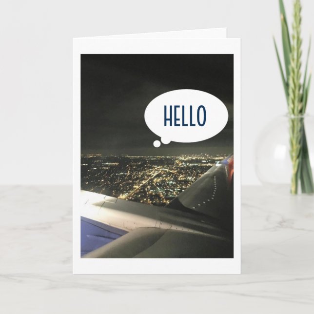 CARTÃO BON VOYAGE, BYE, TENHA BOA VIAGEM DO AVIÃO (Frente)