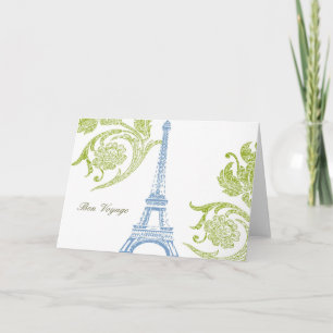 Cartão Bon Voyage, Eiffel Greeting Card