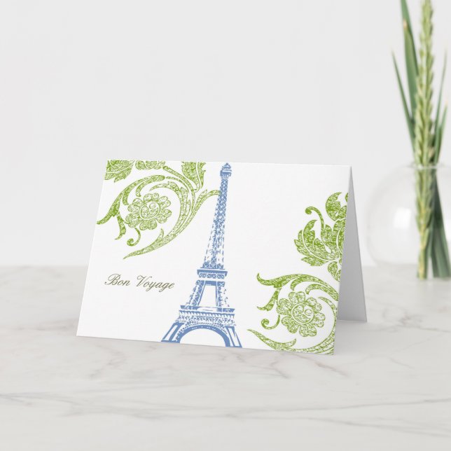 Cartão Bon Voyage, Eiffel Greeting Card (Frente)