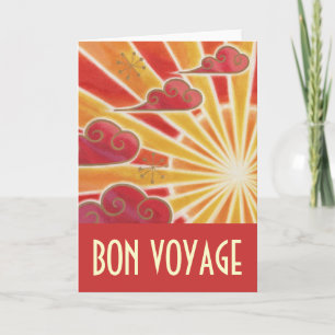 Cartão "Bon Voyage" sunset vermelho