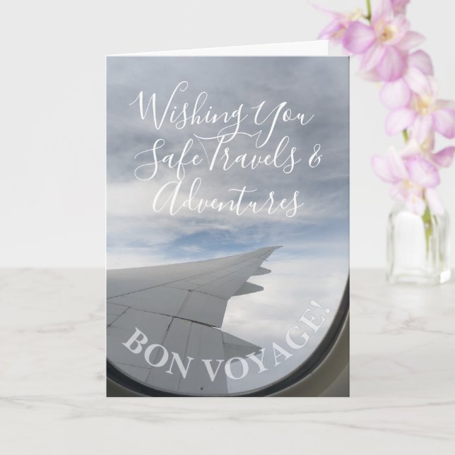 Cartão Bon Voyage! Window Seat Happy Travels Wishes (Orquídea)